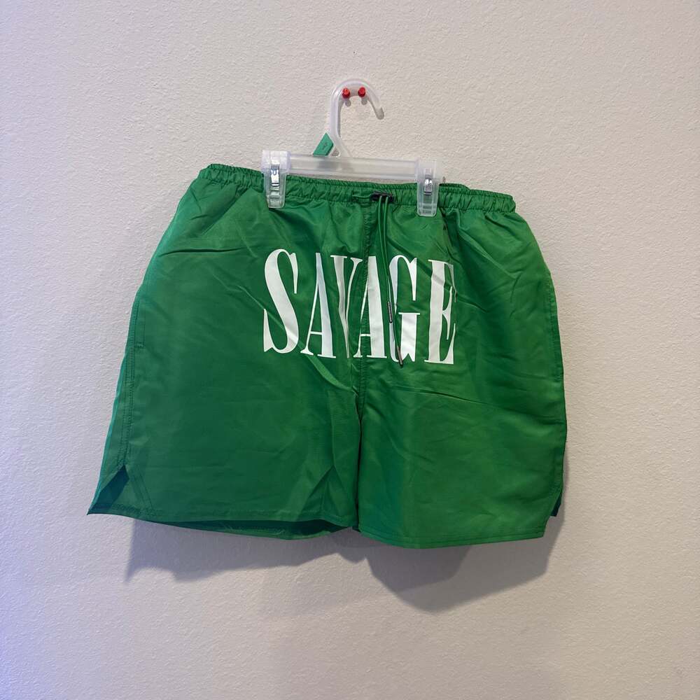 Fashion Nova It's Savage Mesh Swim Trunks - Green